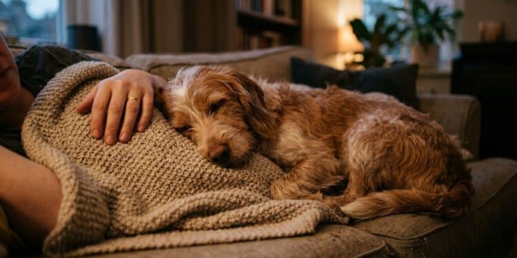 Psicologia explica quando o cachorro dorme encostado no tutor e como isso influencia na saúde mental de ambos
