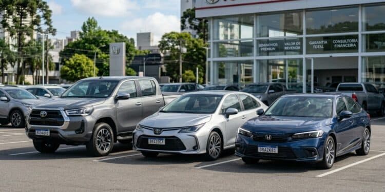 Carros que não perdem valor em 2026 e entenda por que Hilux, Corolla e Civic são os mais procurados do mercado