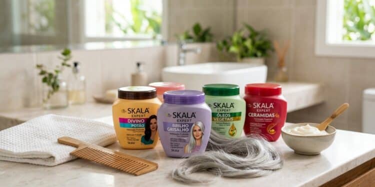 Máscaras capilares da Skala que realmente ajudam a reparar o cabelo branco e que eu nunca deixo de usar, mesmo quando estou com pressa