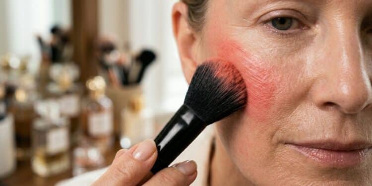 Blush intenso substitui o contorno: o truque fácil para uma pele saudável depois dos 40