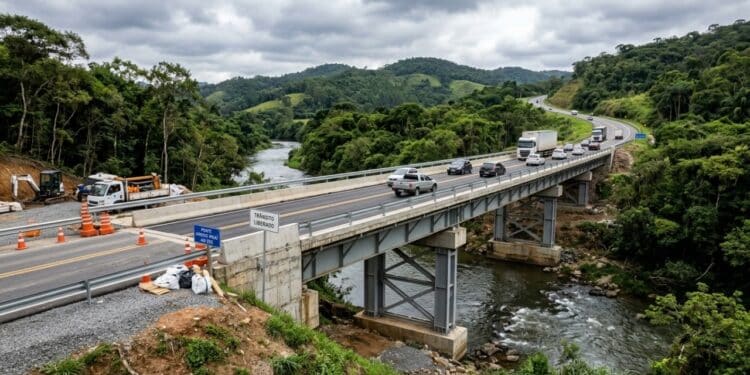 Obra emergencial de R$ 3,1 milhões reforça ponte de 55 metros na BR-290 no Rio Grande do Sul