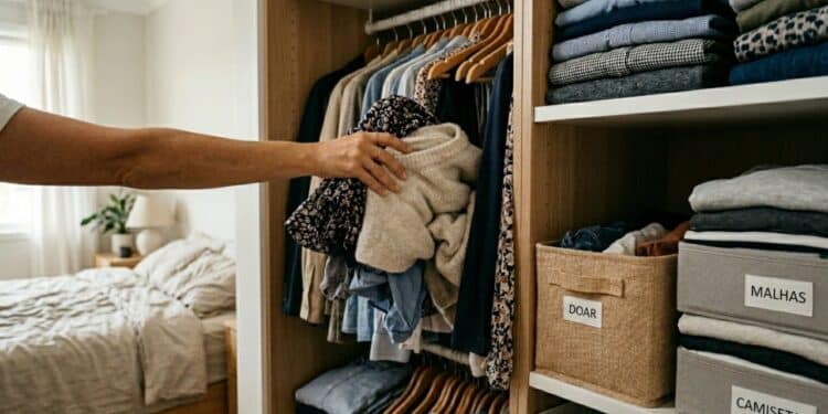 9 passos simples para reduzir seu guarda-roupa e ter um armário organizado