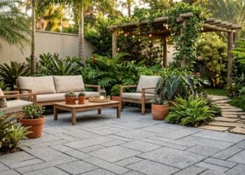 10 ideias de pátios com pavers que transformarão seu quintal