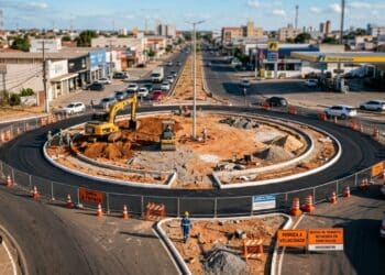 Rotatória na BR-110 vai substituir semáforo e organizar fluxo de 1,8 mil veículos por dia