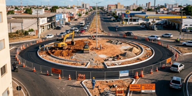 Rotatória na BR-110 vai substituir semáforo e organizar fluxo de 1,8 mil veículos por dia