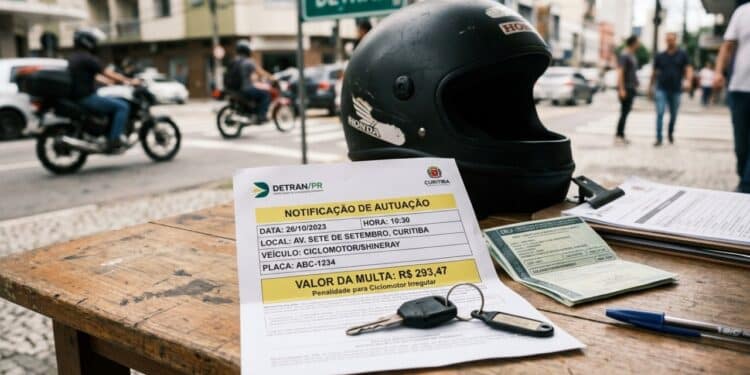Quem anda de ciclomotor precisa ficar atento para não levar multa de quase R$ 300 em 2026