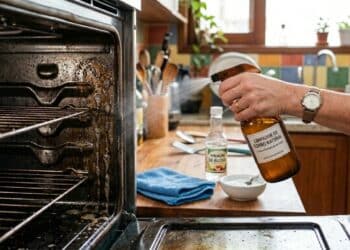 Gordura incrustada no forno pode ser removida com método natural à base de vinagre