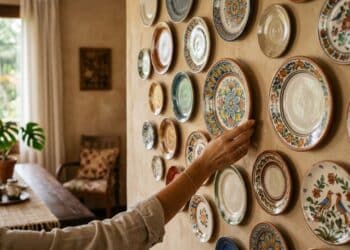 Parede com pratos decorativos transforma ambientes com charme e personalidade