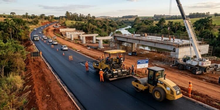 Pavimentação e ponte nova avançam em obra de R$ 29 milhões em Rio Claro