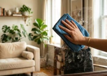 Truque da água, detergente neutro e vinagre para limpar espelhos da sala e deixar como novo