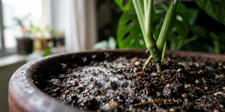 Plantas em vasos estão com mofo ou mosquinhas? Um erro comum pode ser o motivo do problema