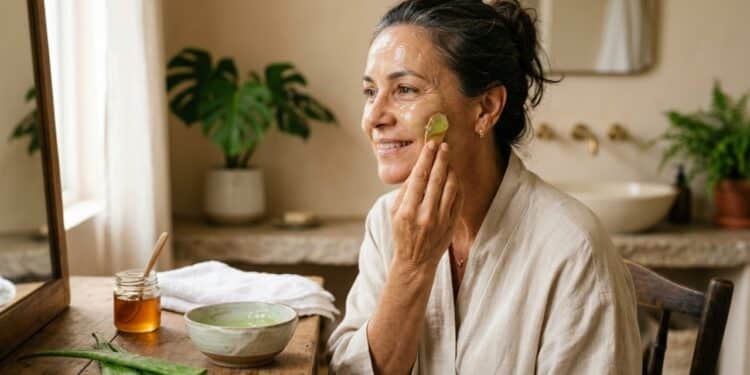Máscaras faciais para peles maduras com aloe vera: acalma, hidrata e ilumina em 20 minutos