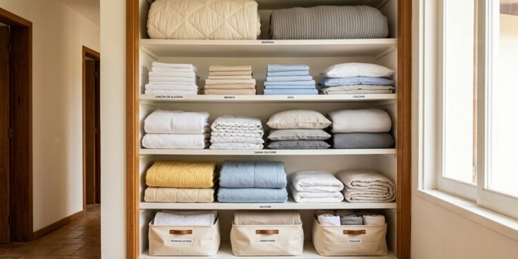 Pouca gente conhece este método para organizar roupa de cama e esses 6 passos vão te ajudar a otimizar espaço