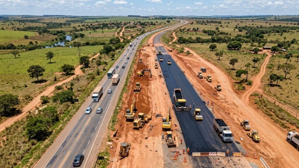 Obra de R$ 450 milhões na BR-080 avança em Brazlândia e deve liberar 8 km de pista duplicada
