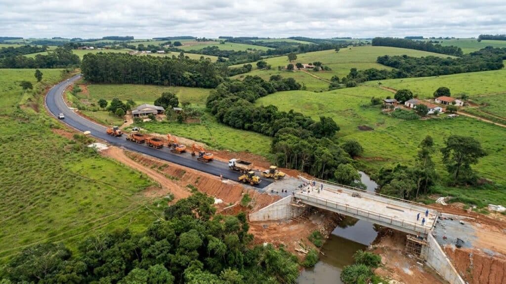 Pavimentação e ponte nova avançam em obra de R$ 29 milhões em Rio Claro