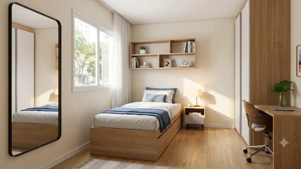 um quarto pequeno