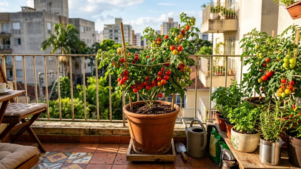 Tomate em vasos