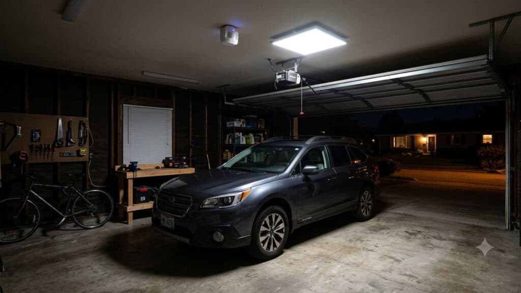 luzes da garagem acesas