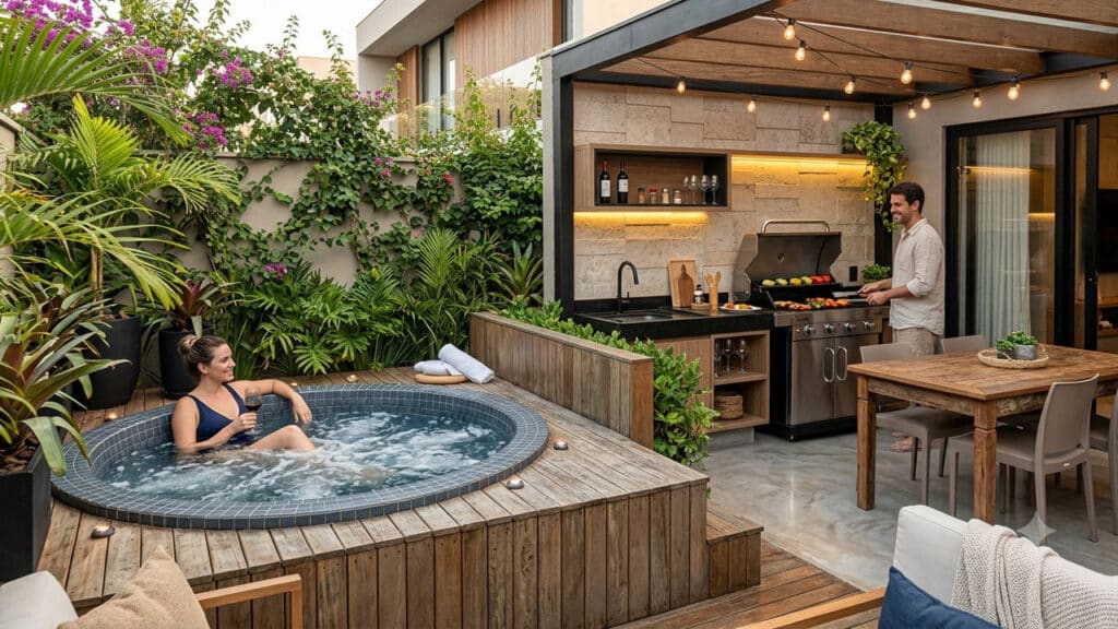 área gourmet com piscina