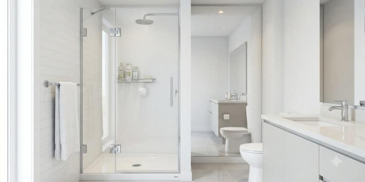 Vinagre branco ajuda a remover resíduos que deixam o box esbranquiçado, com acabamento impecável e aspecto de novo