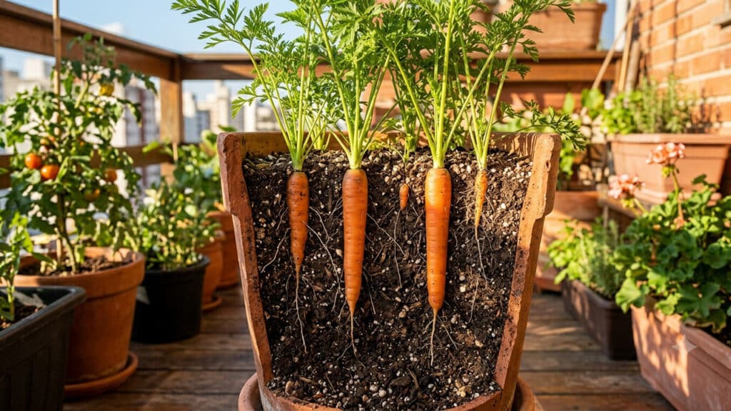 cultivar cenouras em vasos