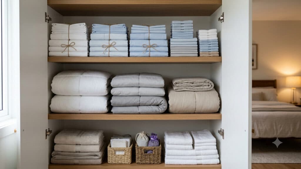 Organizar roupa de cama