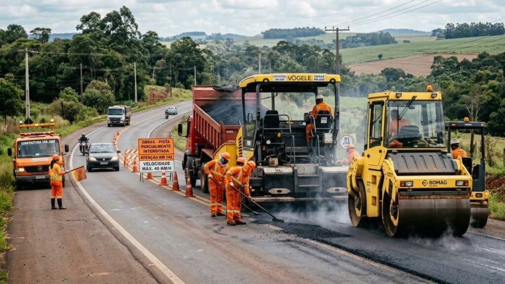 DER-PR reforça pavimento da PR-090 em trecho de 16,51 km no Norte do Paraná