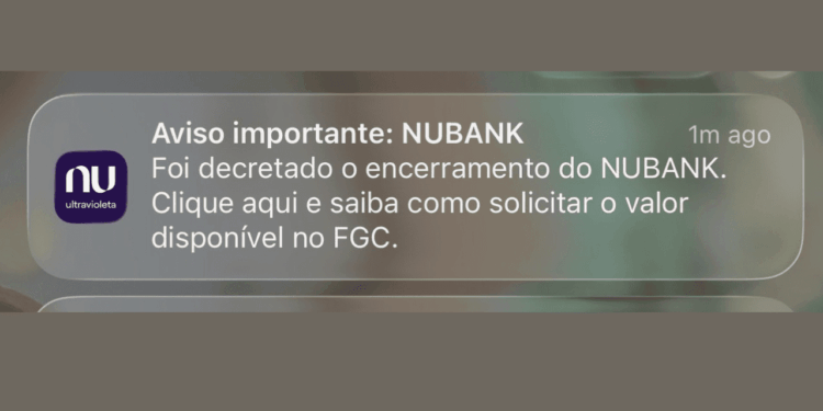 Nubank assusta clientes com aviso errado de liquidação - Foto: Reprodução