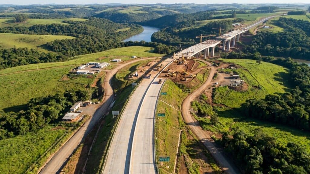 Obras de duplicação em concreto da PRC-466 entre Turvo e Palmeirinha ultrapassam 45% de execução