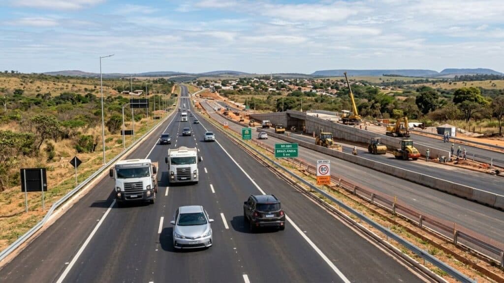 Obra de R$ 450 milhões na BR-080 avança em Brazlândia e deve liberar 8 km de pista duplicada