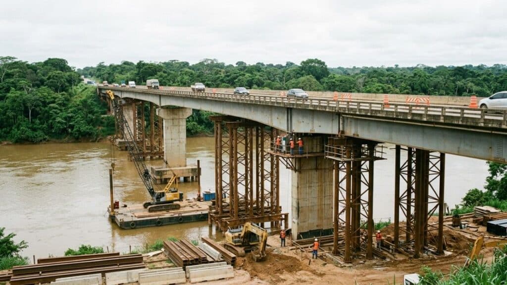Obra emergencial de R$ 10 milhões vai reforçar ponte da BR-364 com fundações de quase 50 metros