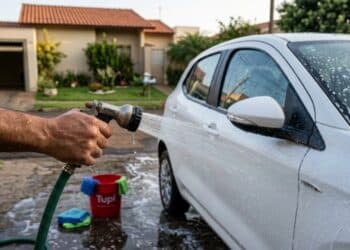 Lavar o carro com mangueira pode gastar até 500 litros de água e veja como reduzir isso para menos de 50 litros