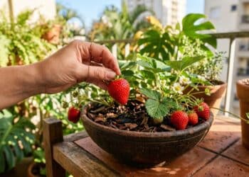 Saber quando colher os morangos no ponto certo garante frutas mais doces e cheias de aroma