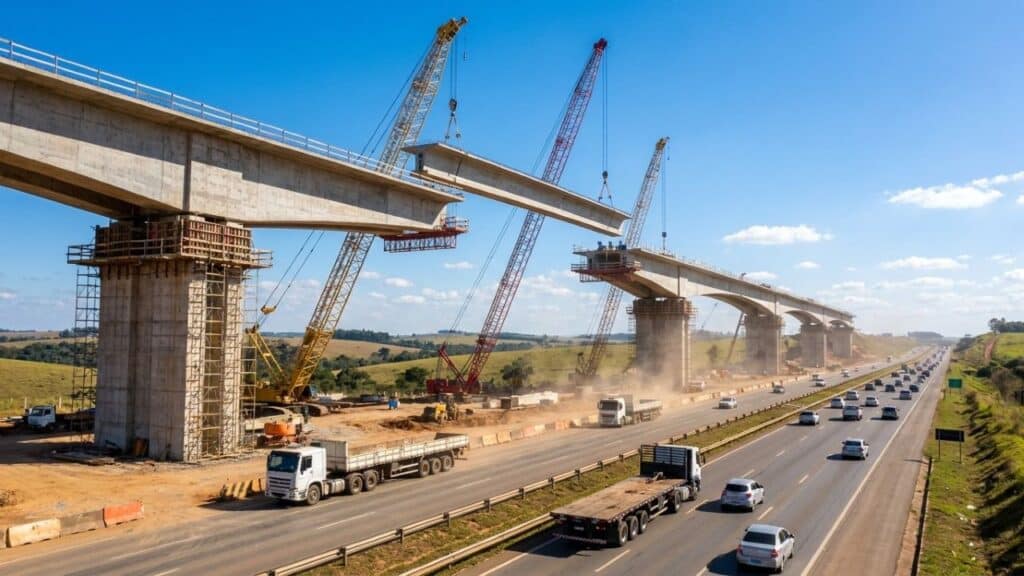 Obras de duplicação em concreto da PRC-466 entre Turvo e Palmeirinha ultrapassam 45% de execução