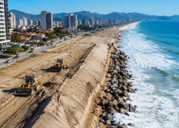 Erosão volta a preocupar litoral de SC mesmo após obras de alargamento de R$ 53 milhões em faixa de areia