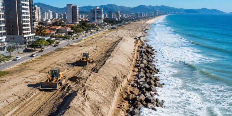 Erosão volta a preocupar litoral de SC mesmo após obras de alargamento de R$ 53 milhões em faixa de areia