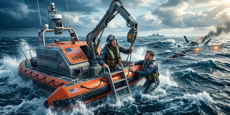 Inacreditável: barco sem tripulação resgata pilotos americanos em alto-mar