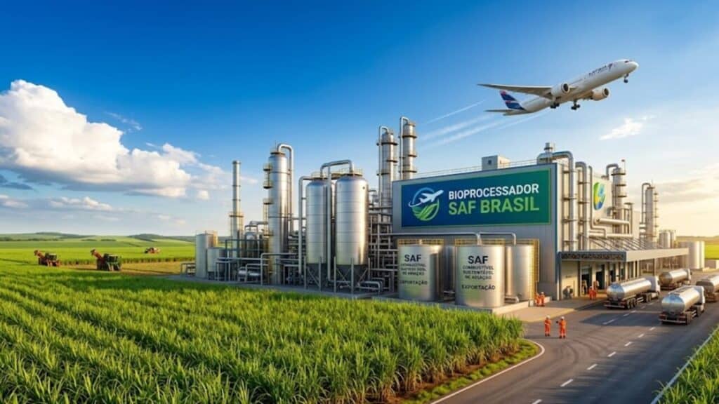 Brasil avança com megaprojeto para abrigar a maior fábrica do mundo de SAF de etanol para aviação e promete se tornar grande exportador de combustível sustentável