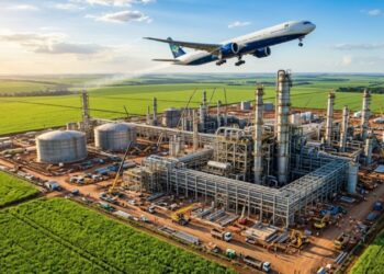 Brasil avança com megaprojeto para abrigar a maior fábrica do mundo de SAF de etanol para aviação e promete se tornar grande exportador de combustível sustentável