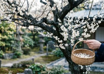 Árvore ornamental japonesa se destaca no inverno e vira fonte de frutas doces na estação quente