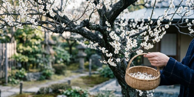 Árvore ornamental japonesa se destaca no inverno e vira fonte de frutas doces na estação quente