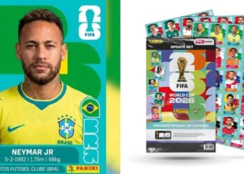 Neymar ganha nova figurinha em atualização da Panini para o álbum da Copa de 2026