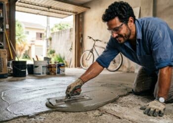 Como renovar o piso da garagem sem quebrar o concreto antigo usando técnicas de alta aderência