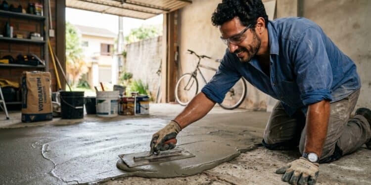 Como renovar o piso da garagem sem quebrar o concreto antigo usando técnicas de alta aderência