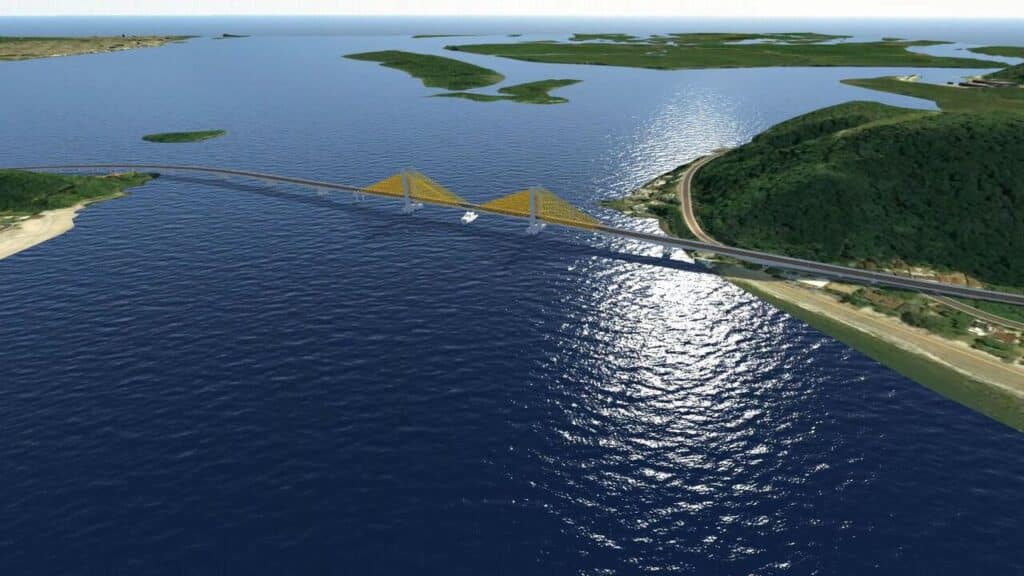 Megaprojeto para nova ponte de 1,2 km sobre o mar em SC impressiona com estrutura a 20 metros de altura e promete acabar com a dependência de balsas na região