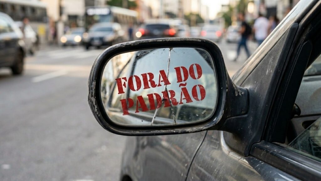 Novas regras do Contran valem para toda a frota em 2026 e retrovisor fora do padrão gera multa grave