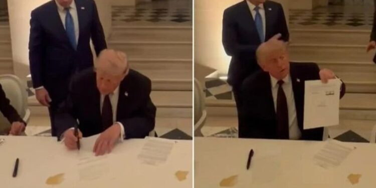 Acordo assinado por Trump com o Irã na França promete encerrar a guerra e liberar o Estreito de Ormuz