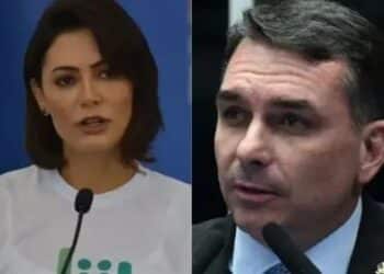Michelle Bolsonaro e Flávio Bolsonaro (Agência Brasil/Ag. Senado)