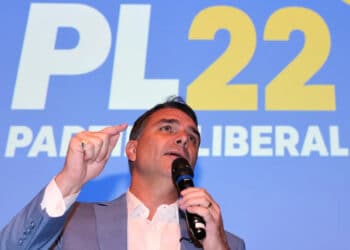 Senador e pré-candidato à Presidência da República, Flávio Bolsonaro. (Foto: Beto Barata/PL).
