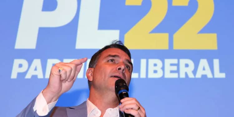 Senador e pré-candidato à Presidência da República, Flávio Bolsonaro. (Foto: Beto Barata/PL).